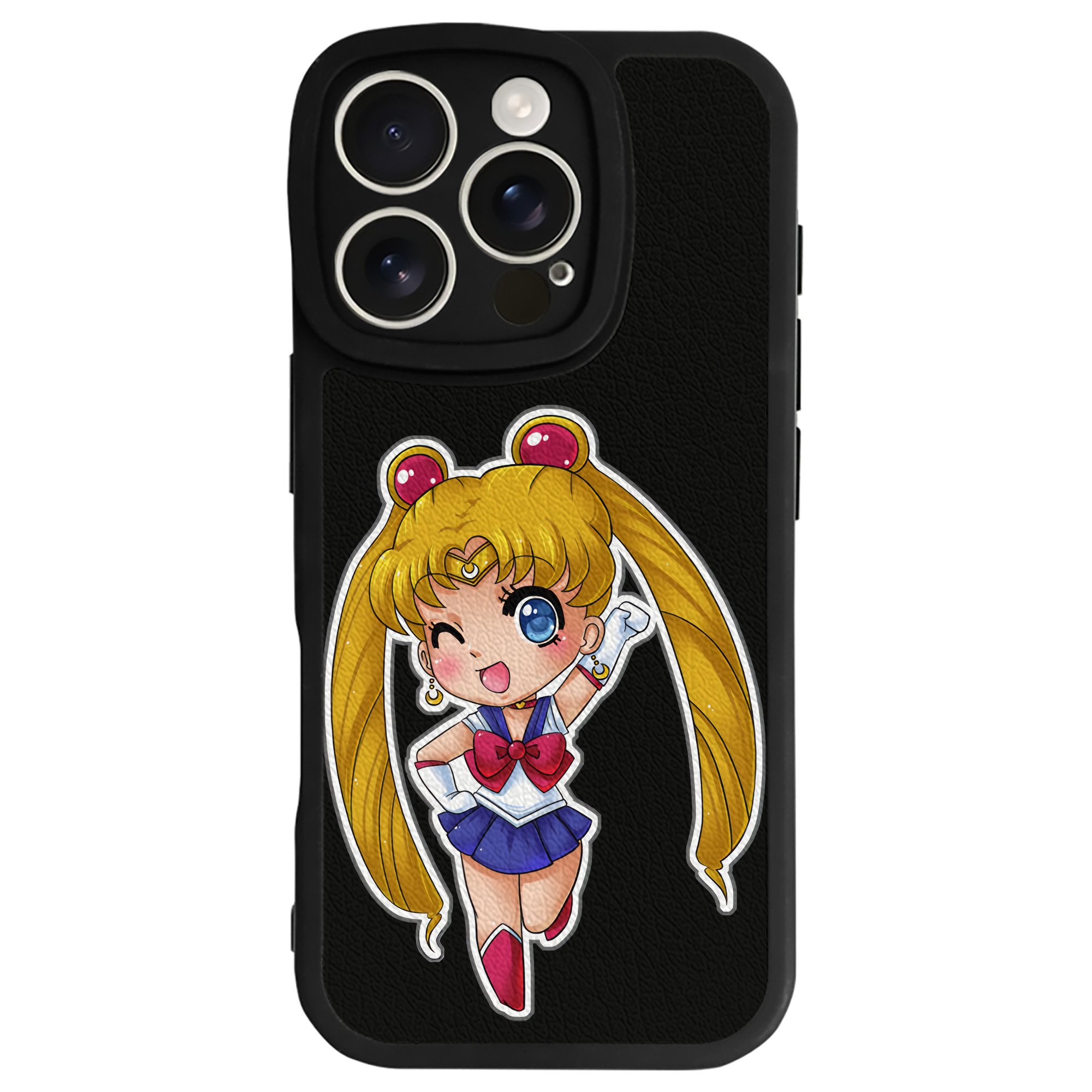 （画像用） 美少女戦士セーラームーン 月野 うさぎ つきの うさぎ Sailor Moon Tsukino Usagi 【iPhone 16シリーズ対応】シリコンスマホケース（レザー調） 材質：シリコン